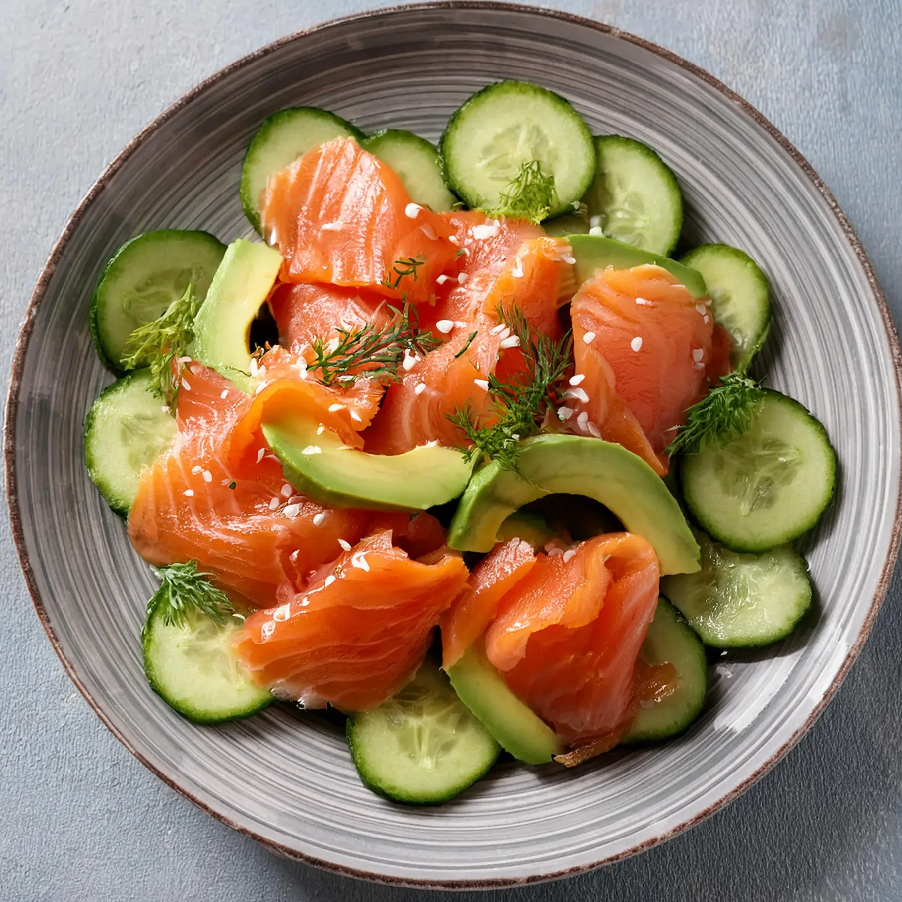 Smoked Salmon Salad with Avocado and Cucumber