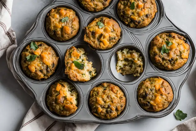 Savory Sourdough Discard Breakfast Muffins