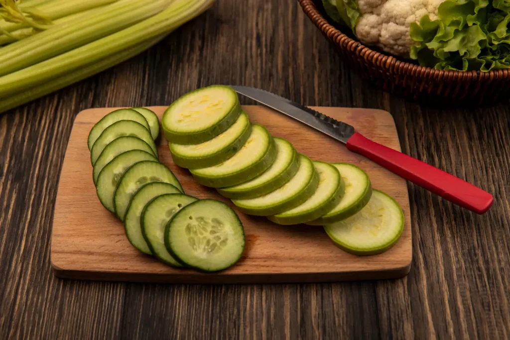 Sliced cucumber