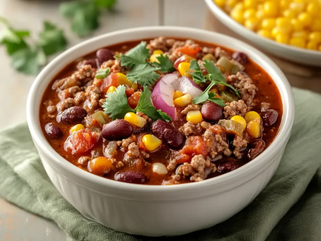 Taco Soup Frios in a bowl