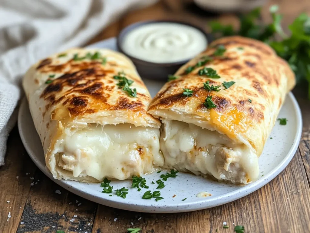 Cheesy Garlic Chicken Wraps