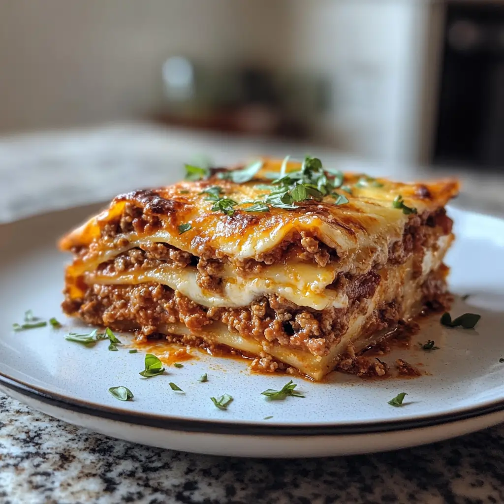 prince lasagna in a white dish