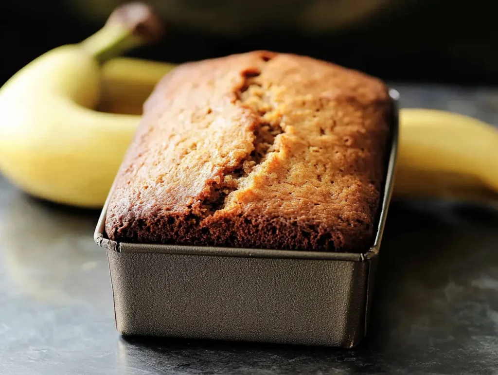 a loaf of bread next to a banana